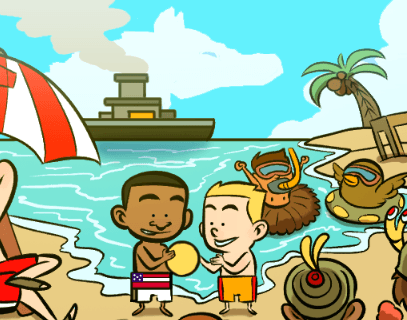 Concealed Beach Scene